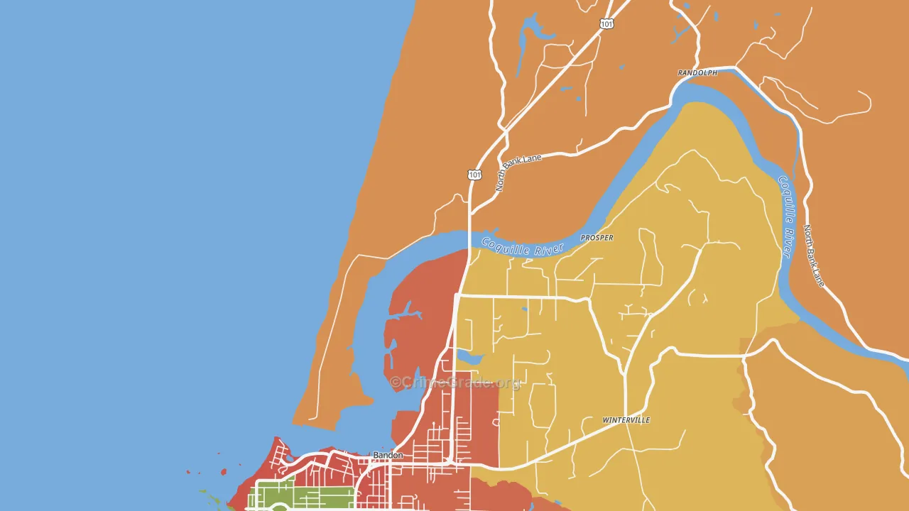 Prosper, OR Map of Drug-Related Crime Rates