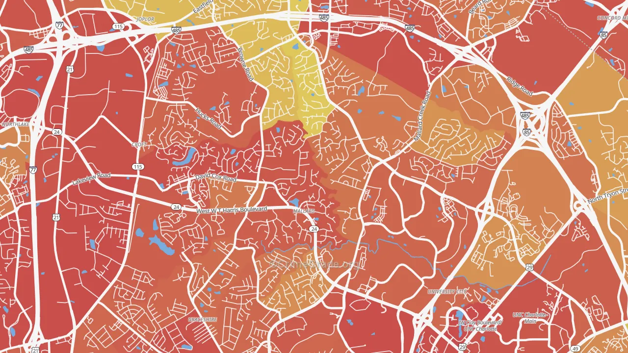 Prosperity Church Road, Charlotte, NC Map of Drug-Related Crime Rates