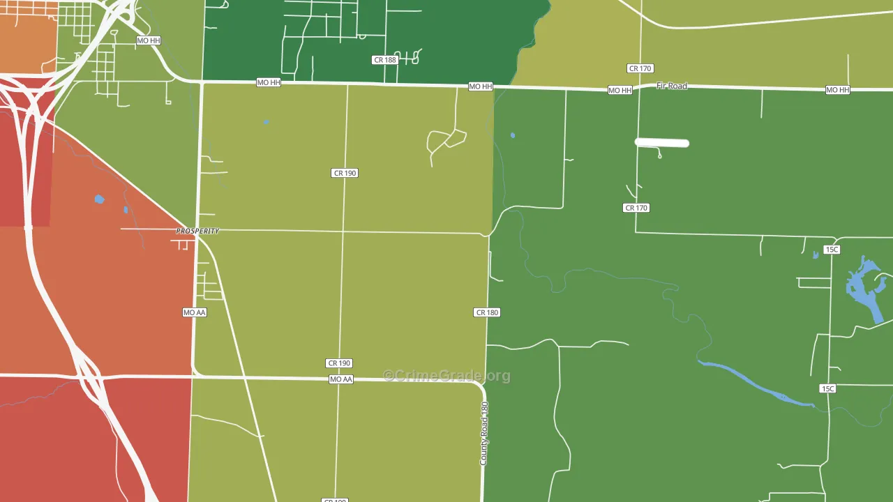 Prosperity, MO Map of Drug-Related Crime Rates