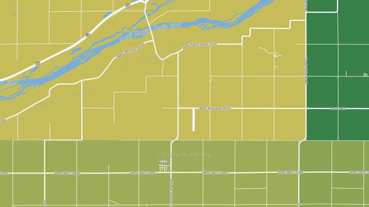 Prosser, NE Map of Drug-Related Crime Rates