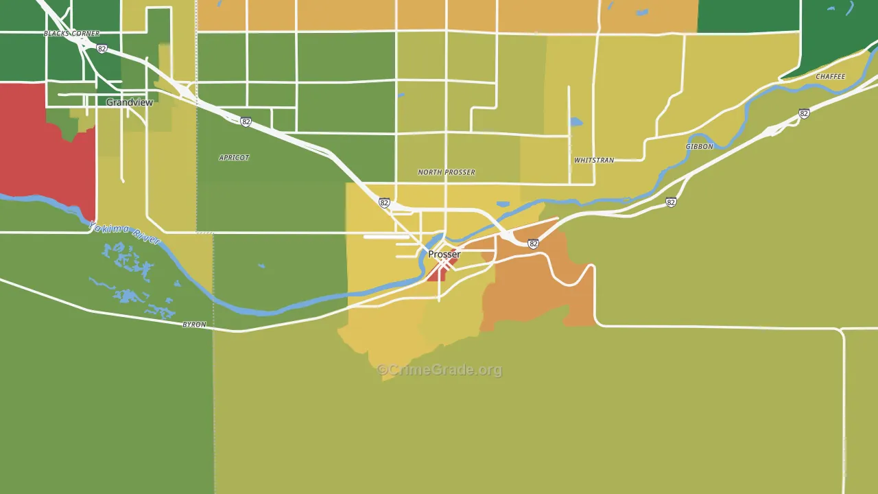 Prosser, WA Map of Drug-Related Crime Rates