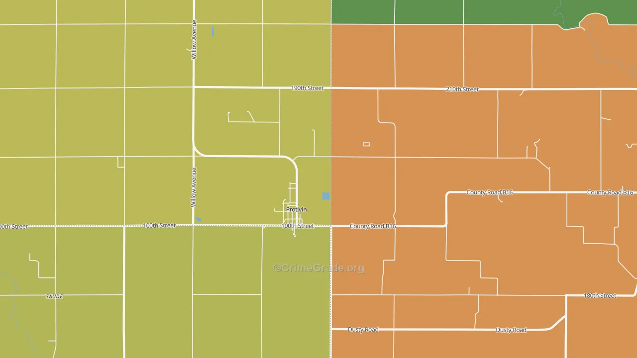 Protivin, IA Map of Drug-Related Crime Rates