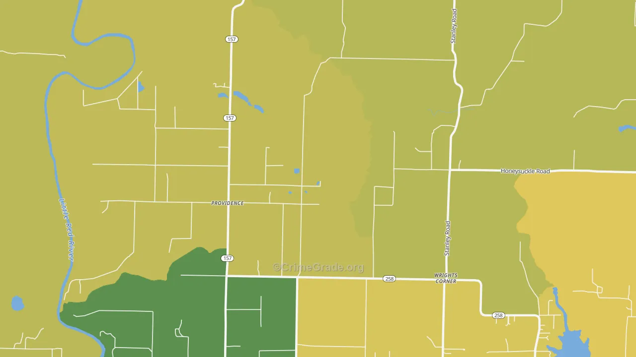 Providence, AR Map of Drug-Related Crime Rates