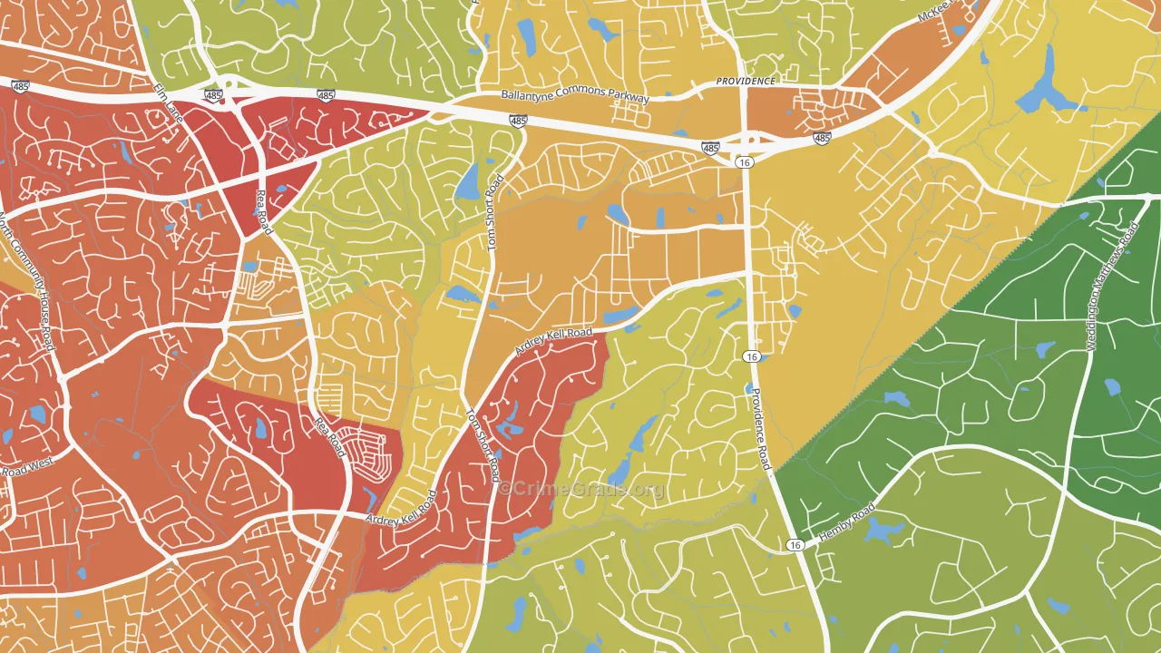 Providence Crossing, Charlotte, NC Map of Drug-Related Crime Rates