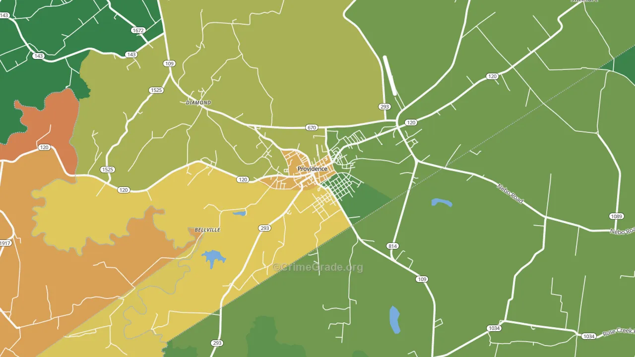 Providence, KY Map of Drug-Related Crime Rates