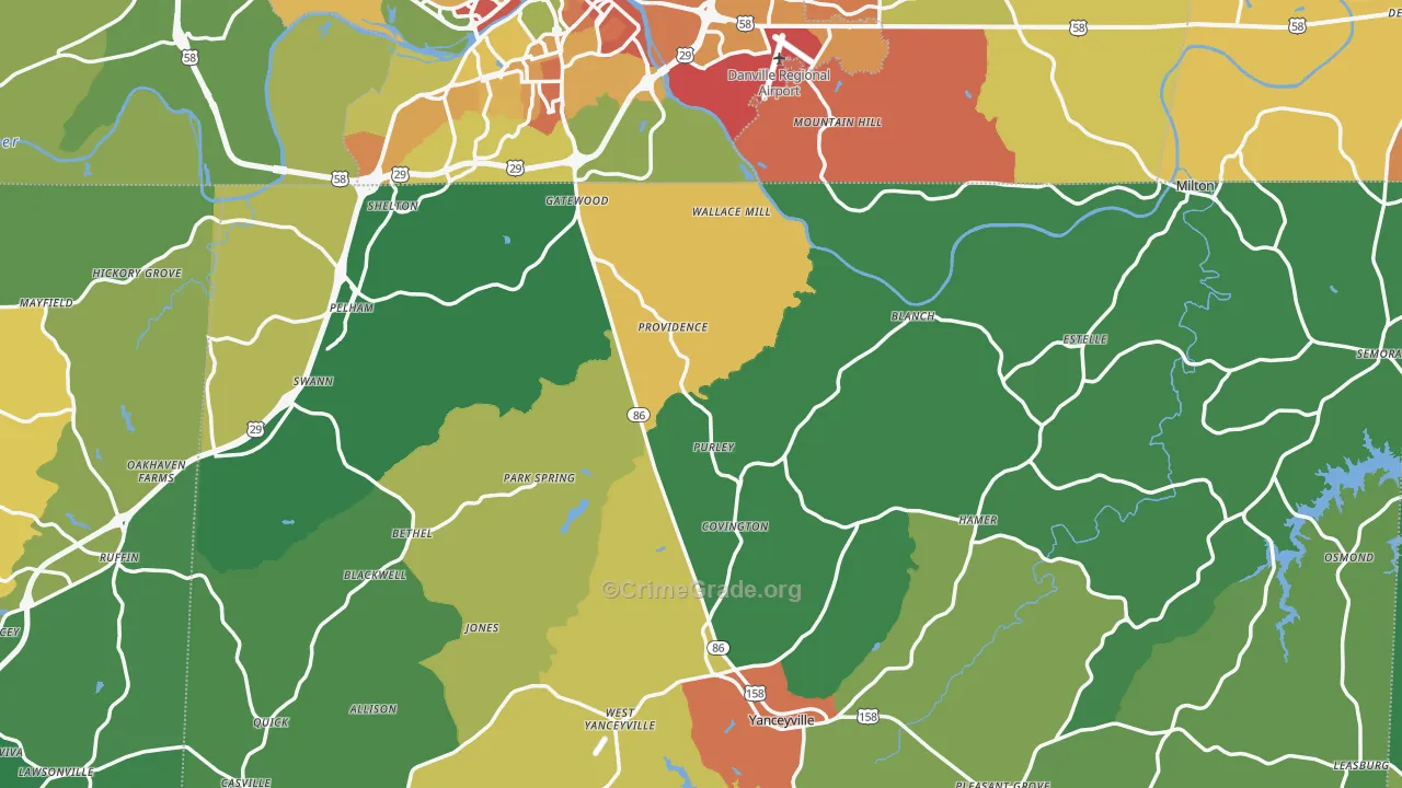 Providence, NC Map of Drug-Related Crime Rates