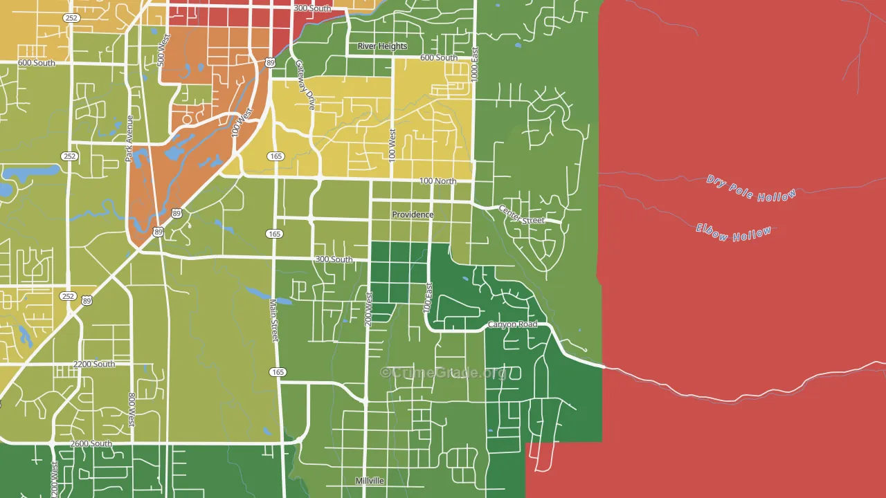Providence, UT Map of Drug-Related Crime Rates