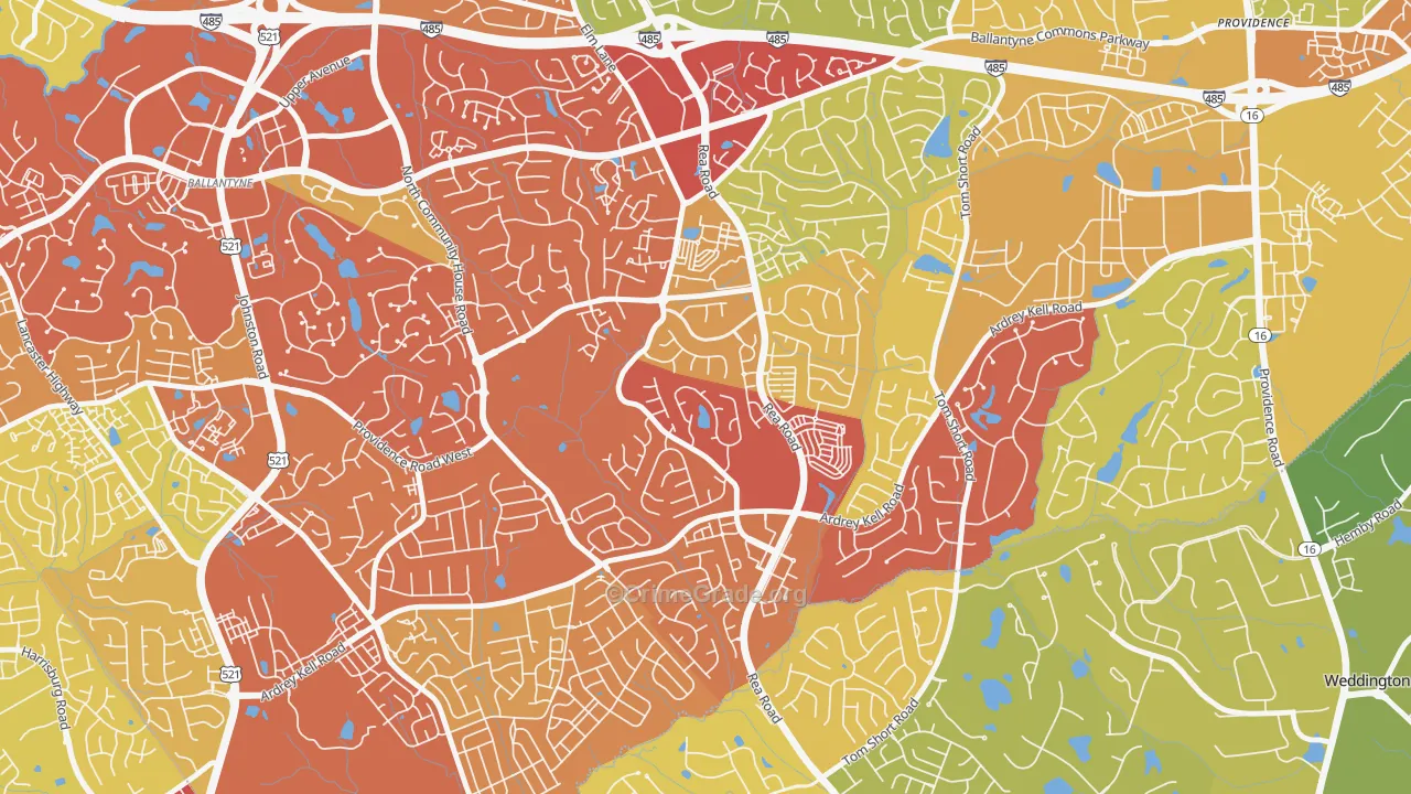 Provincetowne, Charlotte, NC Map of Drug-Related Crime Rates