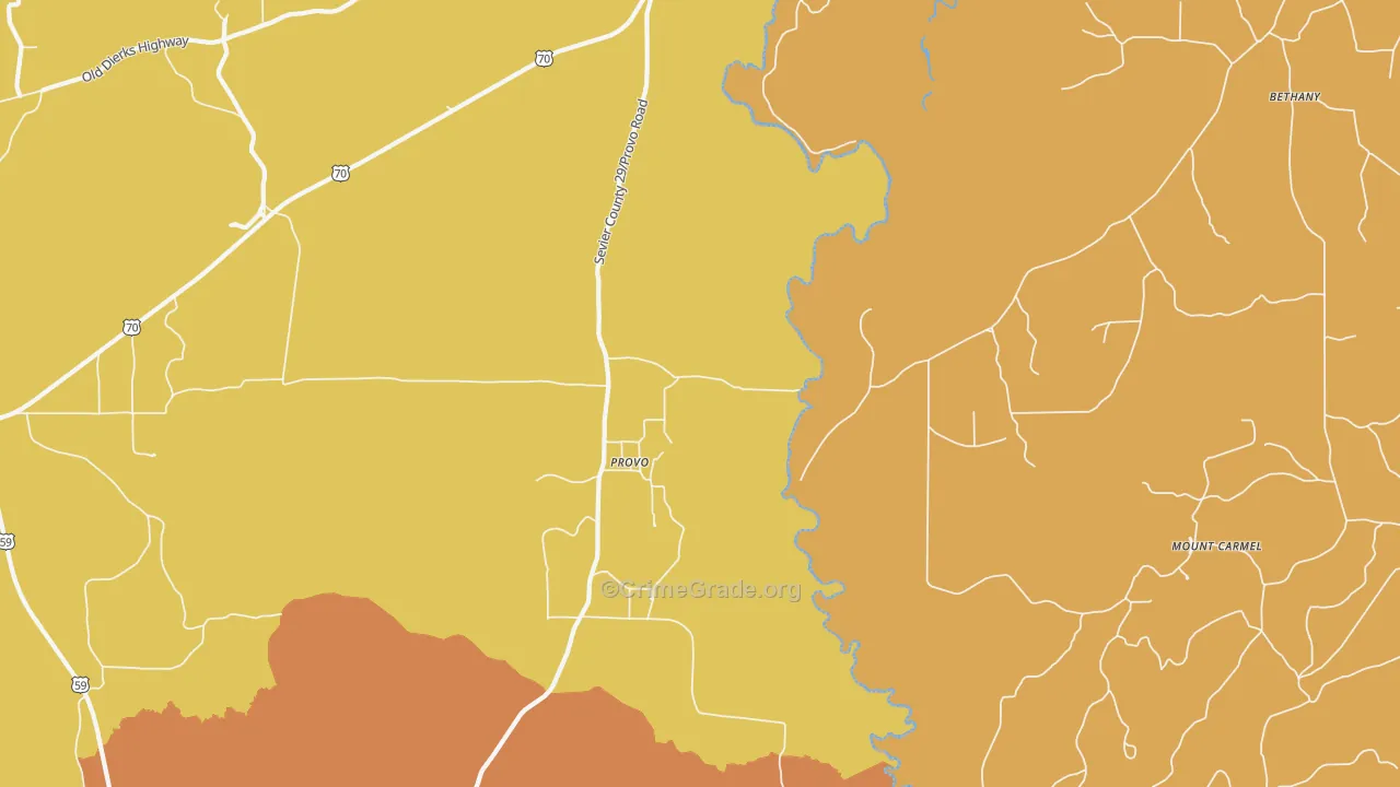 Provo, AR Map of Drug-Related Crime Rates