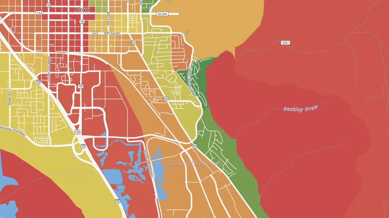 Provo South, Provo, UT Map of Drug-Related Crime Rates
