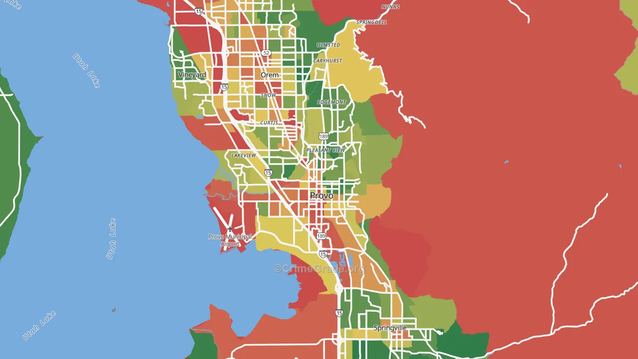 Provo, UT Map of Drug-Related Crime Rates
