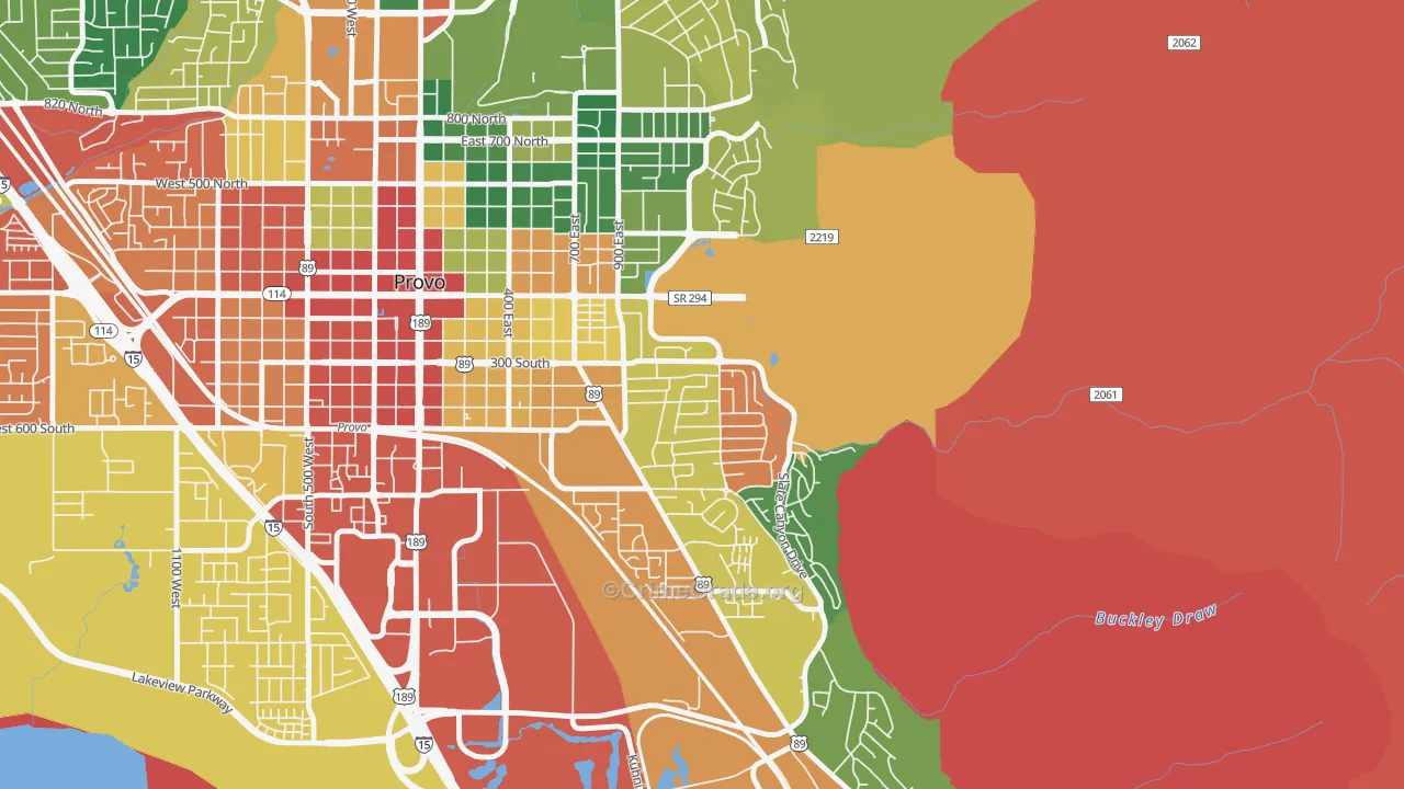 Provost, Provo, UT Map of Drug-Related Crime Rates