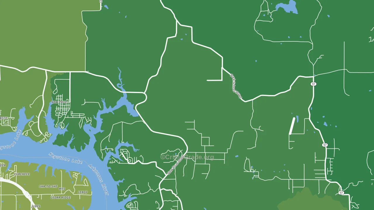 Prue, OK Map of Drug-Related Crime Rates