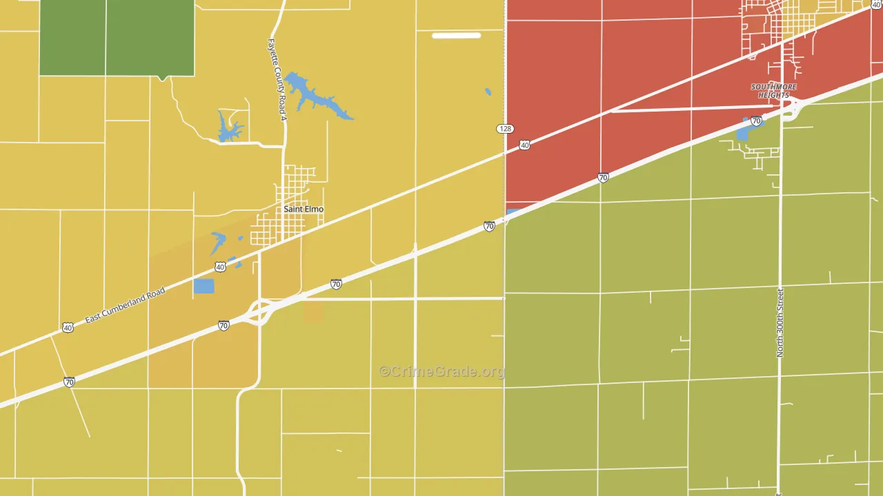 Pruett, IL Map of Drug-Related Crime Rates