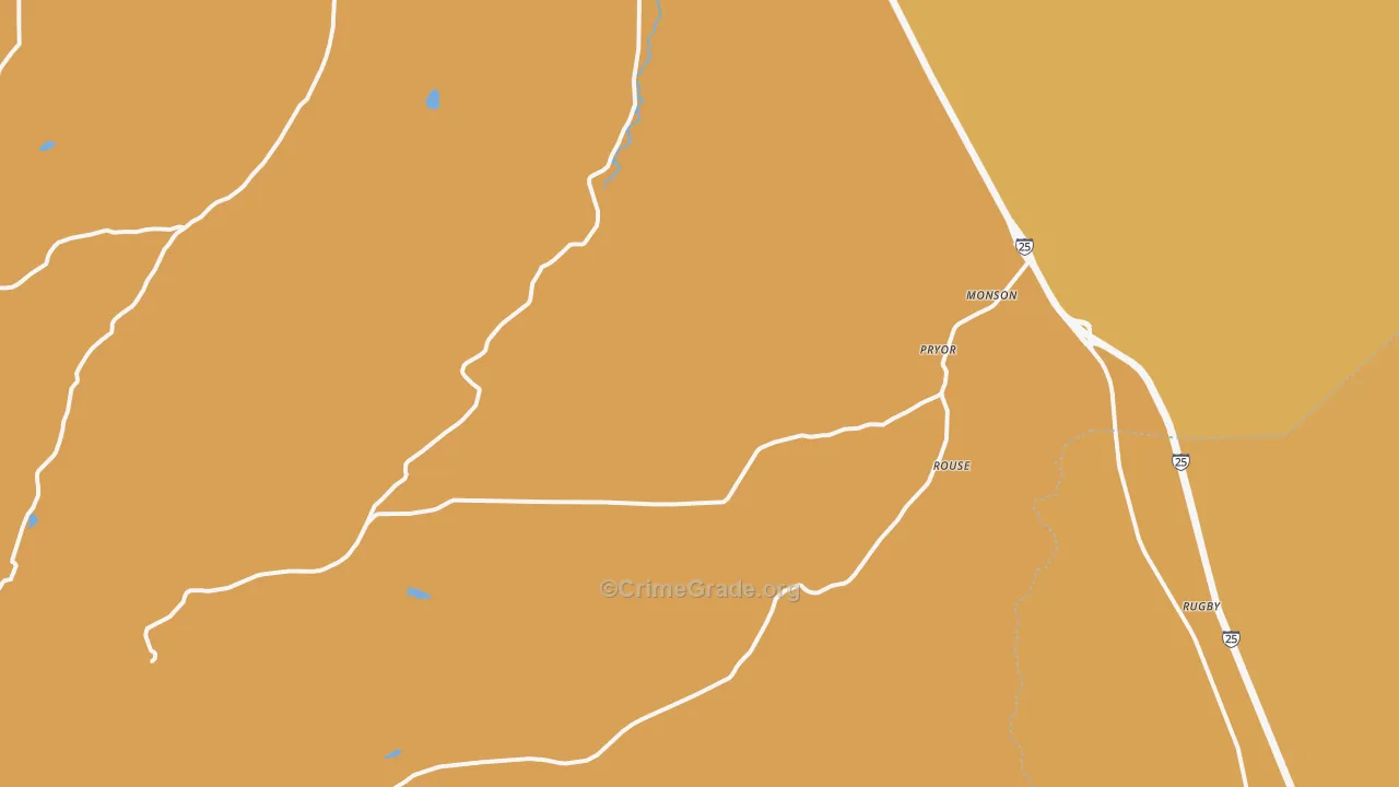 Pryor, CO Map of Drug-Related Crime Rates