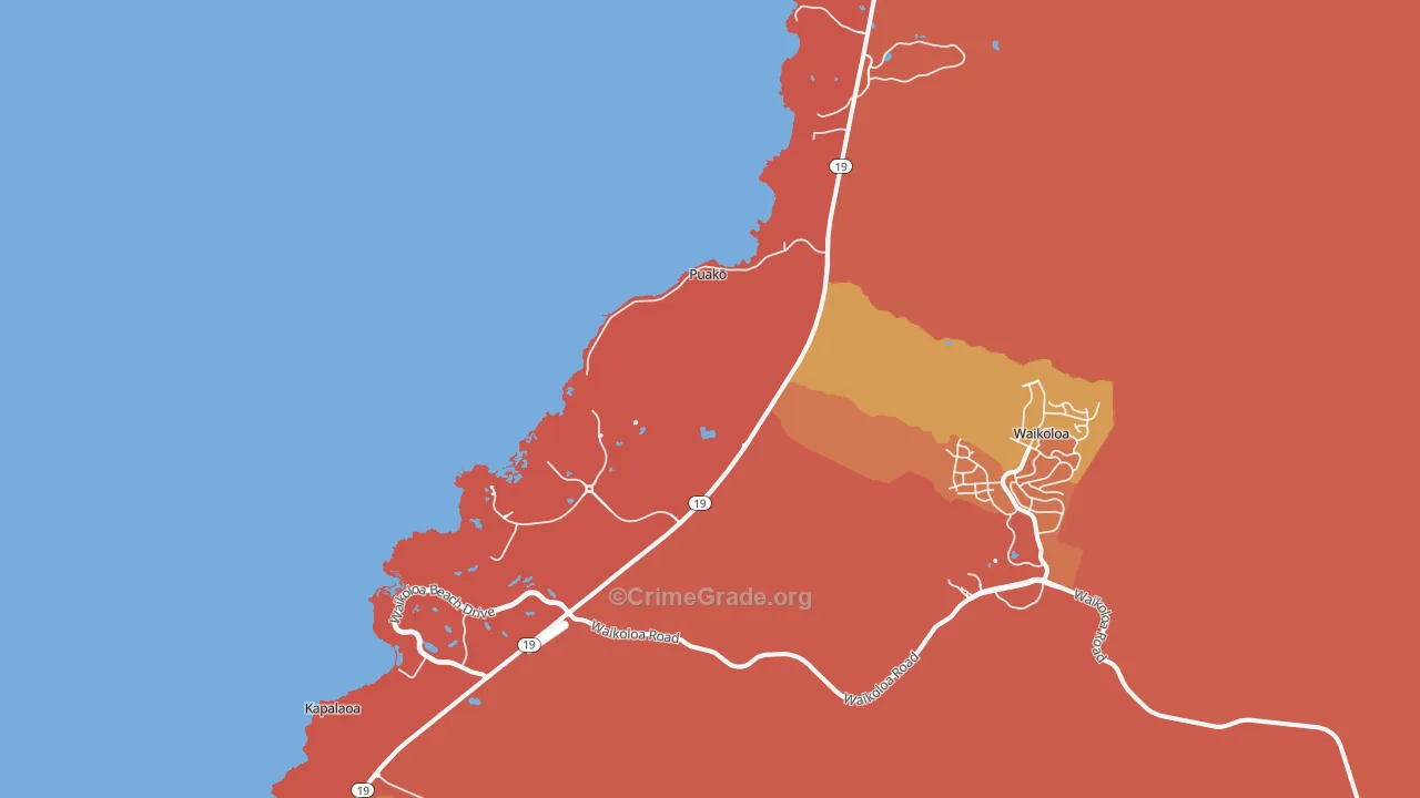 Puako, HI Map of Drug-Related Crime Rates