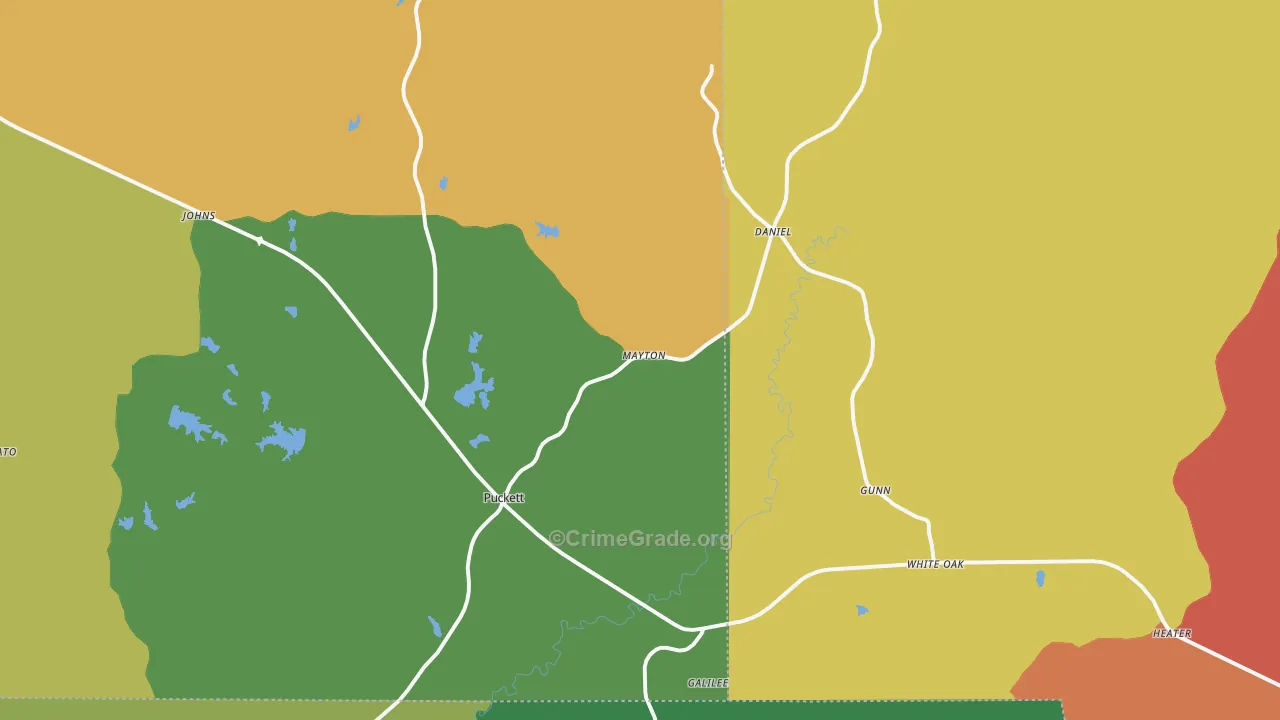 Puckett, MS Map of Drug-Related Crime Rates