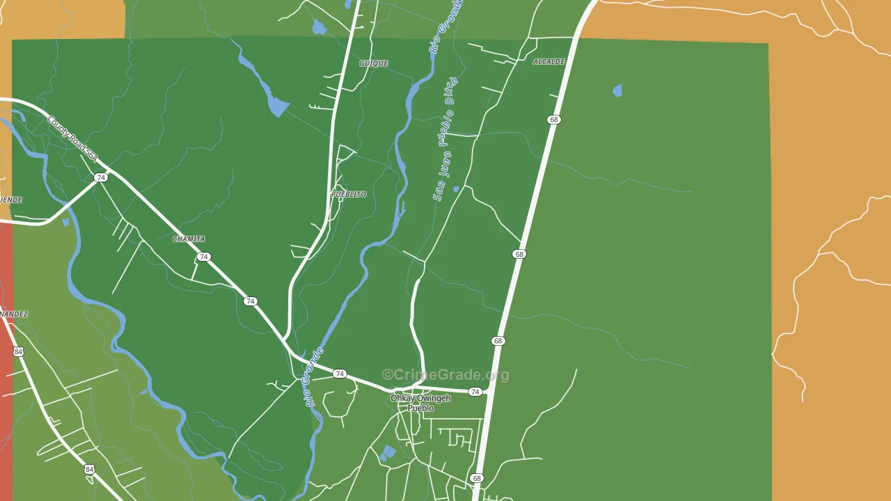 Pueblito, NM Map of Drug-Related Crime Rates