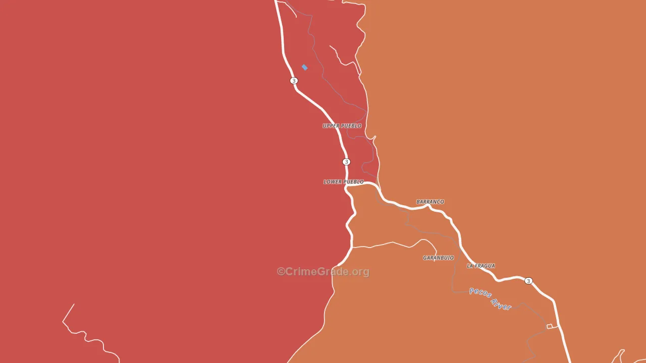 Pueblo, NM Map of Drug-Related Crime Rates