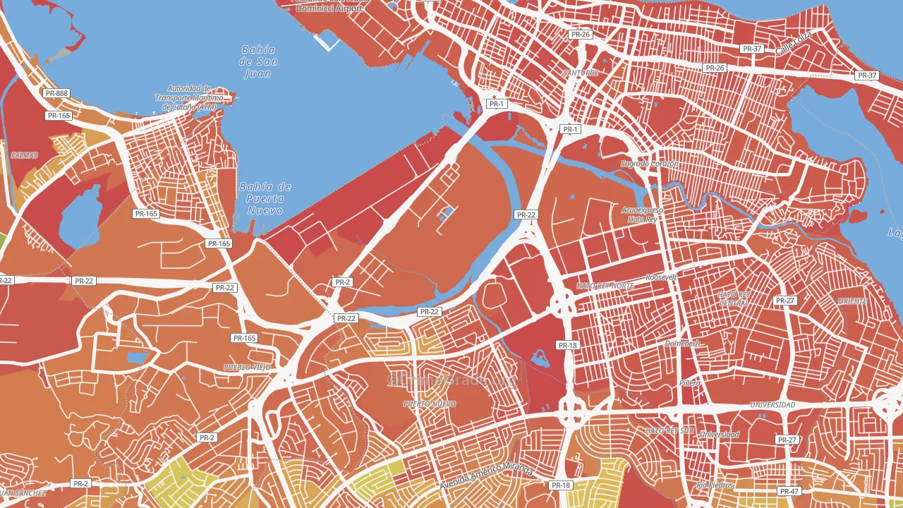Puerto Nuevo, PR Map of Drug-Related Crime Rates