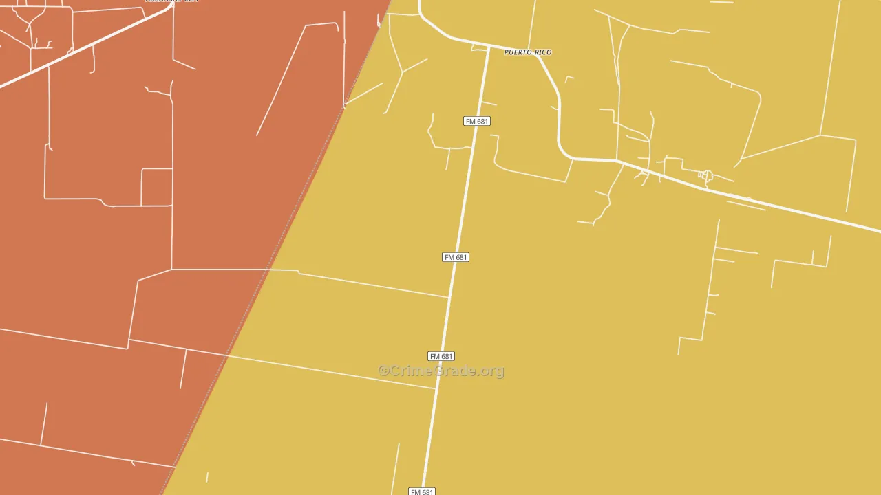 Puerto Rico, TX Map of Drug-Related Crime Rates