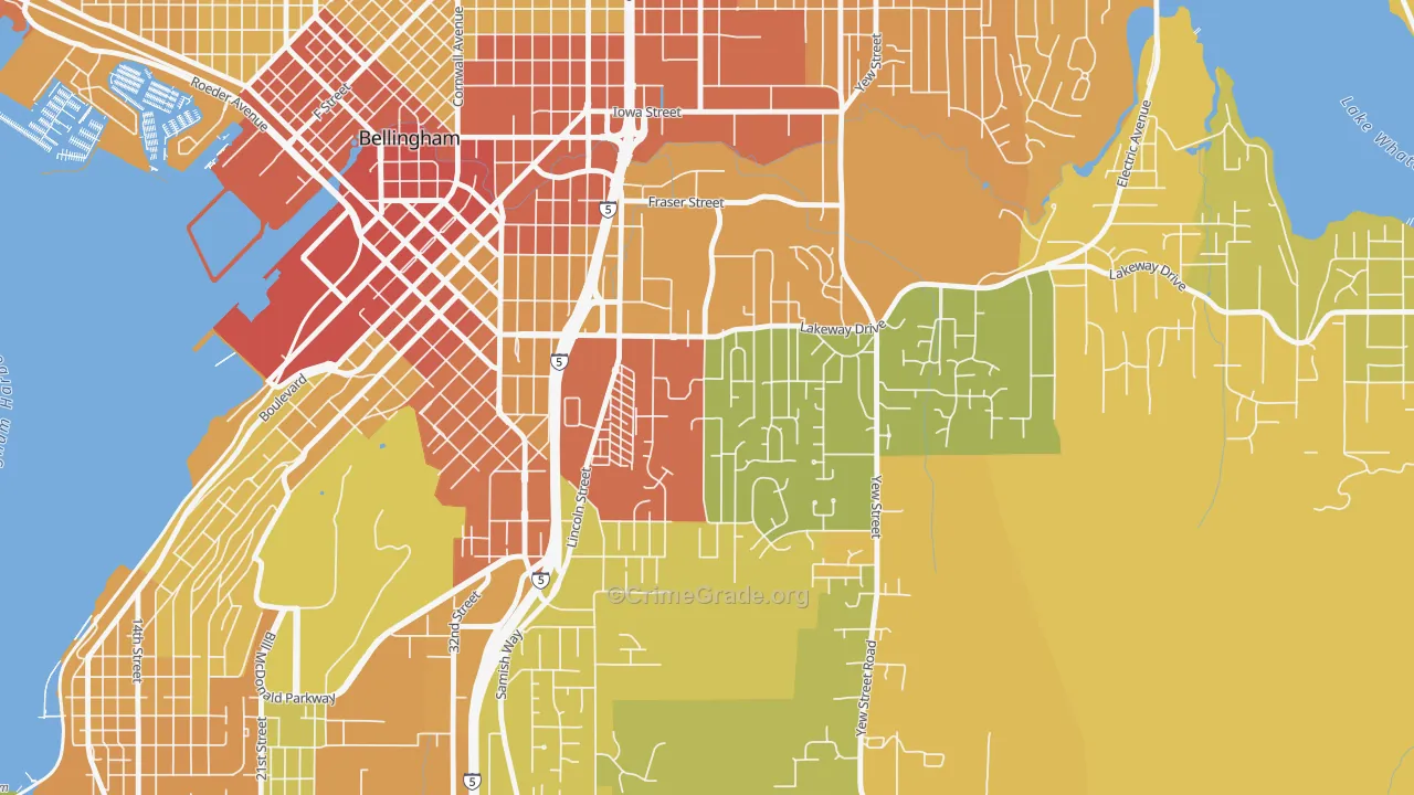 Puget, Bellingham, WA Map of Drug-Related Crime Rates