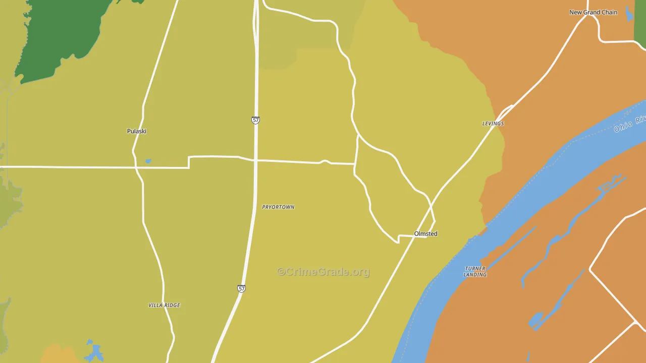 Pulaski County, IL Map of Drug-Related Crime Rates