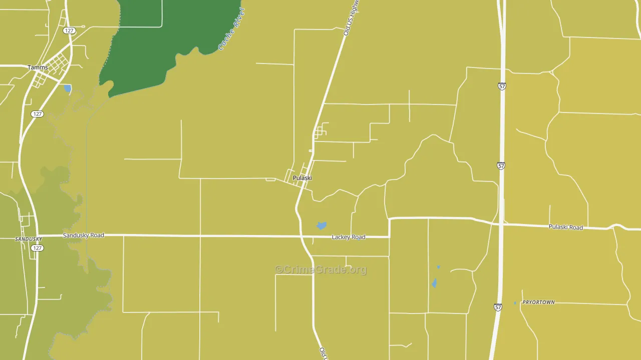 Pulaski, IL Map of Drug-Related Crime Rates