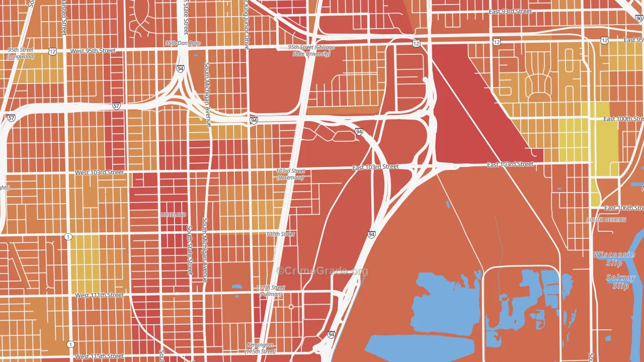 Pullman, Chicago, IL Map of Drug-Related Crime Rates