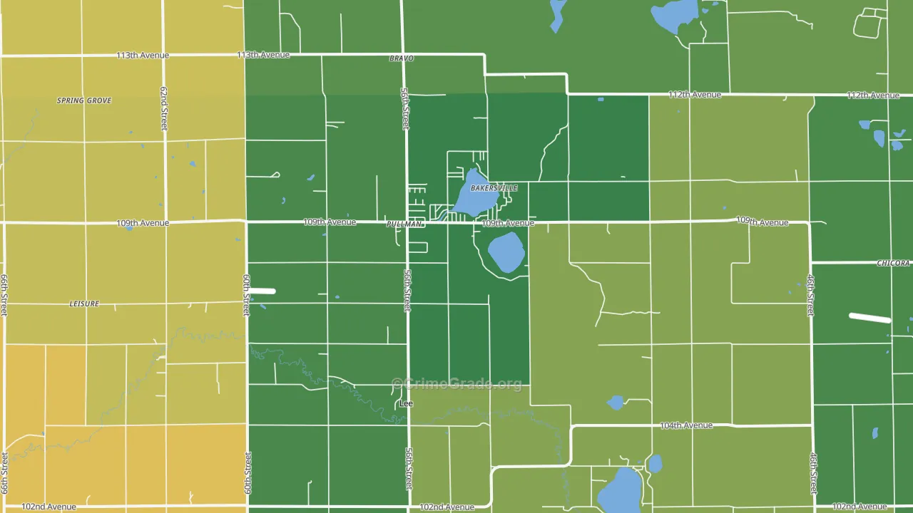 Pullman, MI Map of Drug-Related Crime Rates