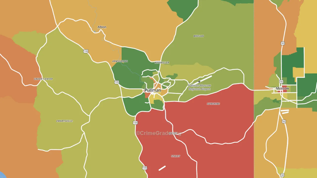 Pullman, WA Map of Drug-Related Crime Rates