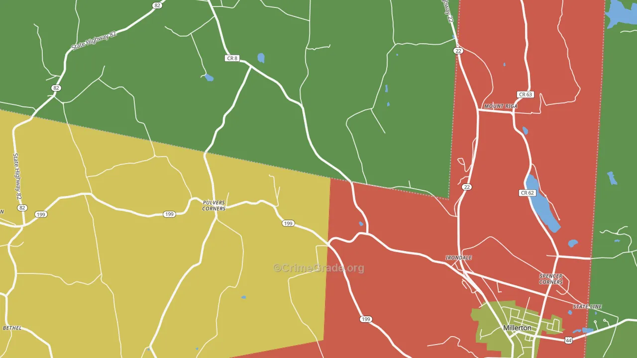 Pulvers Corners, NY Map of Drug-Related Crime Rates