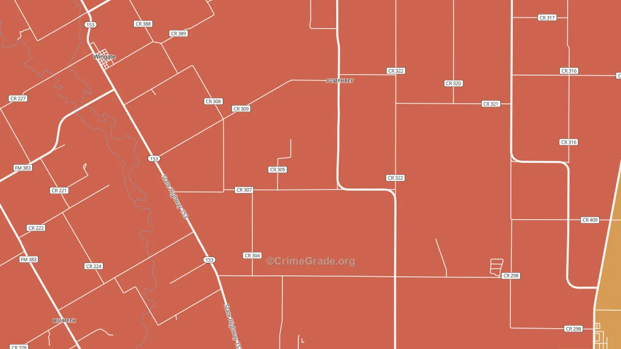 Pumphrey, TX Map of Drug-Related Crime Rates
