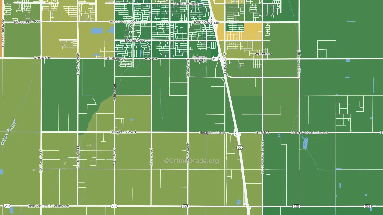 Pumpkin Center, CA Map of Drug-Related Crime Rates