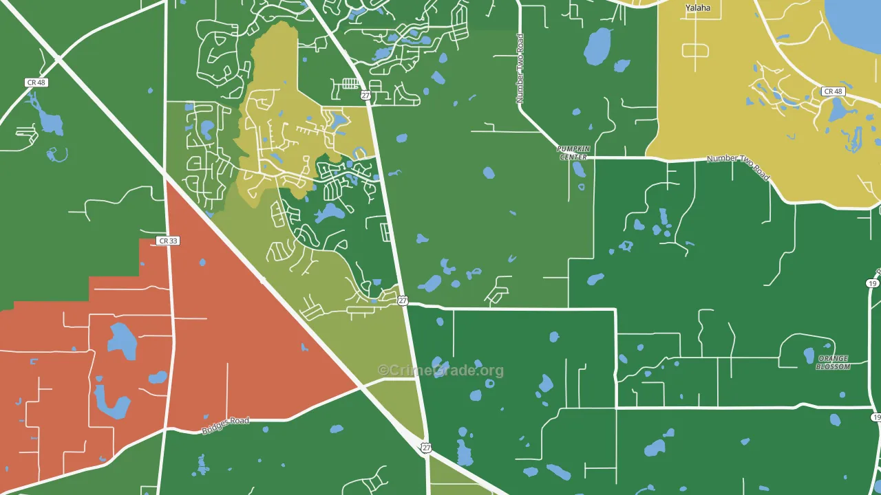 Pumpkin Center, FL Map of Drug-Related Crime Rates