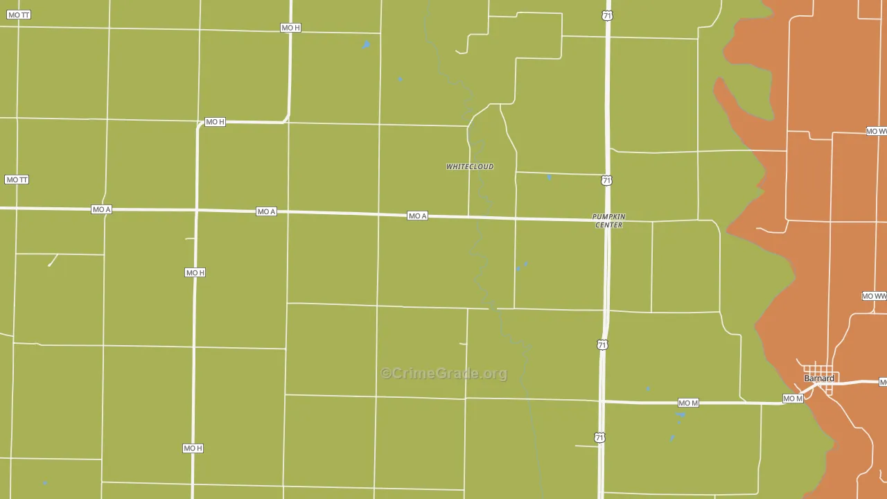 Pumpkin Center, MO Map of Drug-Related Crime Rates