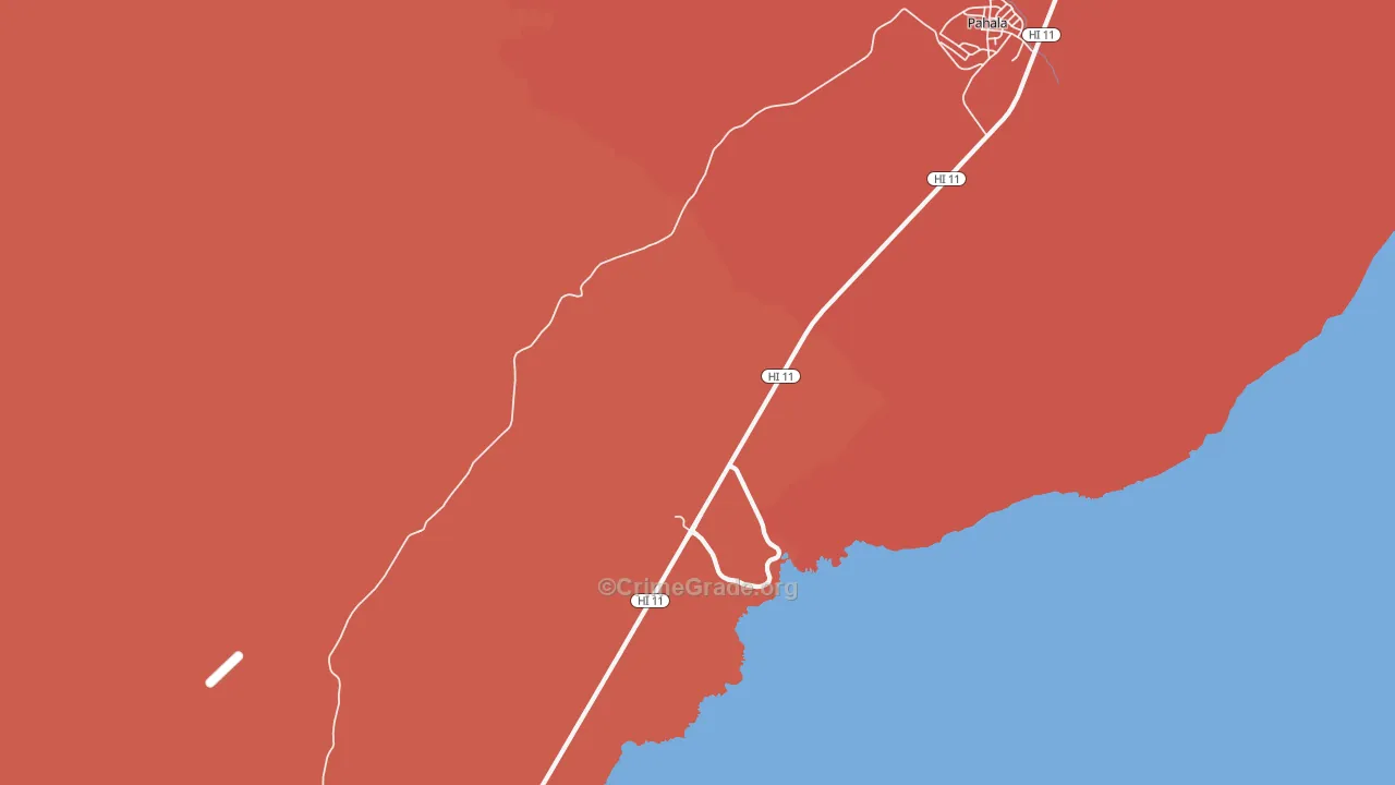 Punaluu, HI Map of Drug-Related Crime Rates
