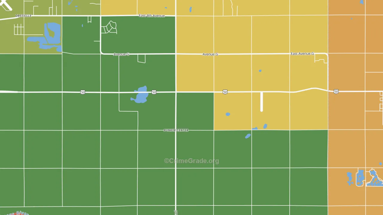 Punkin Center, KS Map of Drug-Related Crime Rates