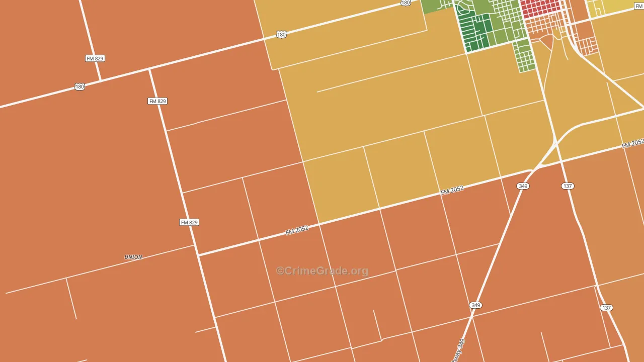 Punkin Center, TX Map of Drug-Related Crime Rates