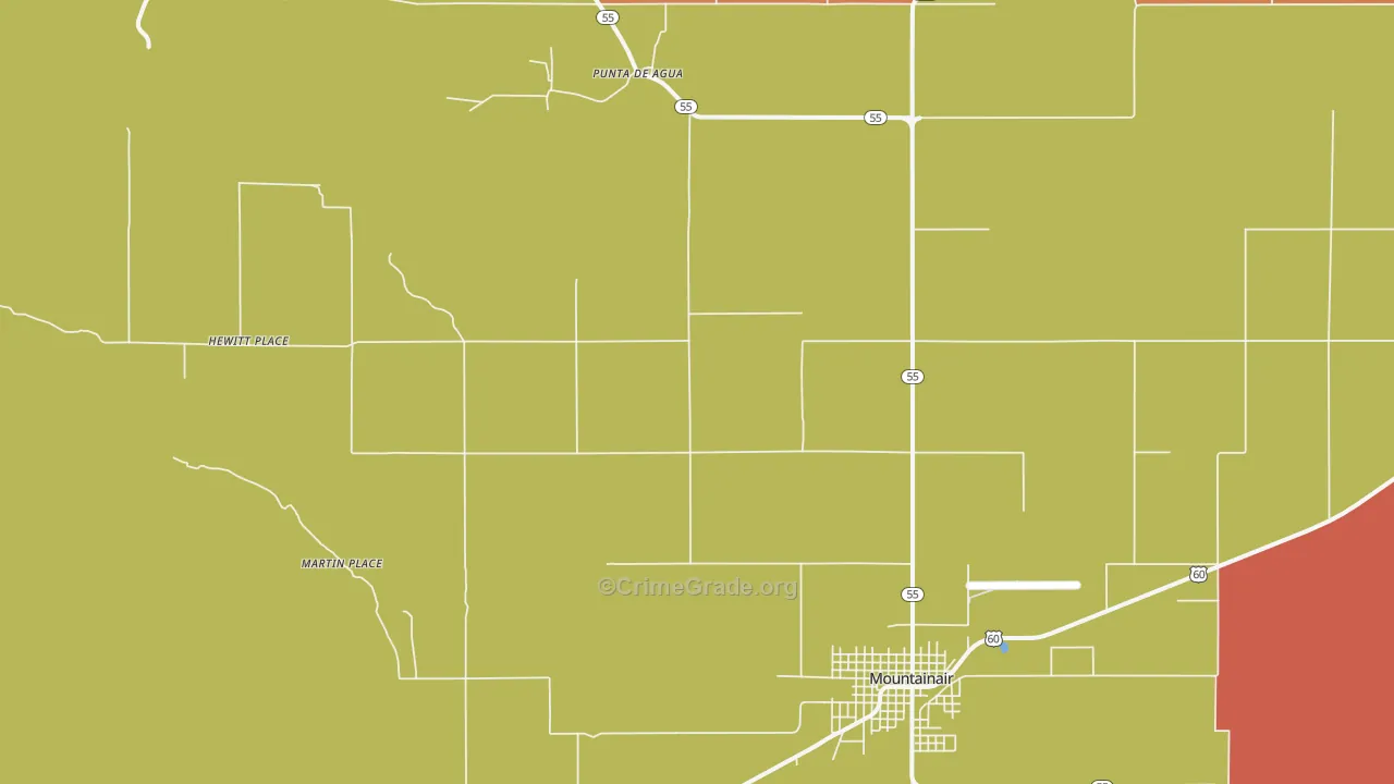 Punta de Agua, NM Map of Drug-Related Crime Rates