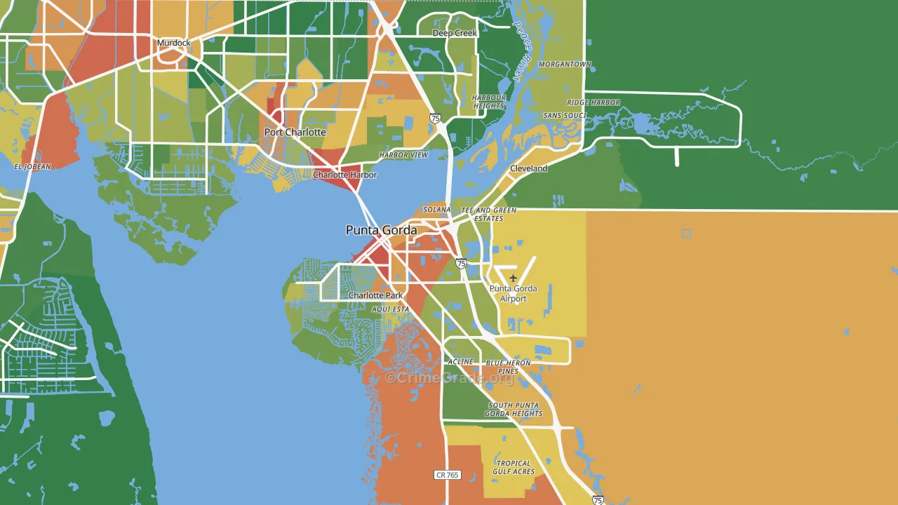 Punta Gorda, FL Map of Drug-Related Crime Rates