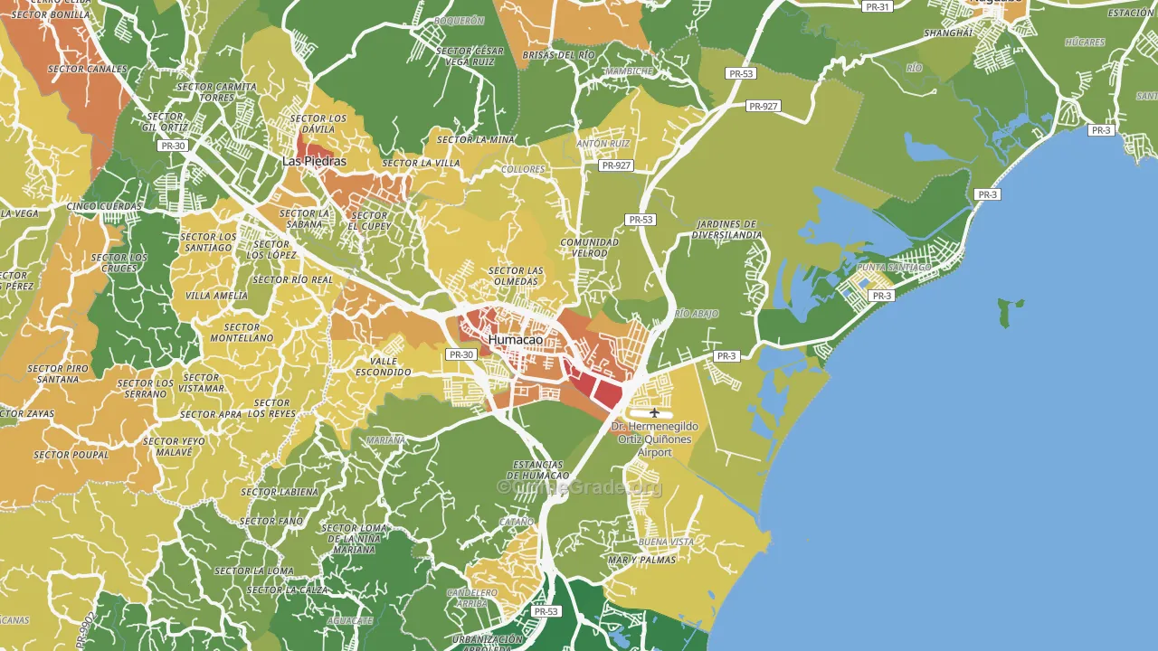 Punta Santiago, PR Map of Drug-Related Crime Rates