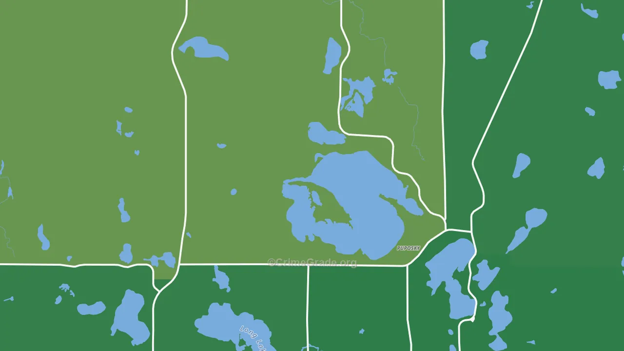 Puposky, MN Map of Drug-Related Crime Rates