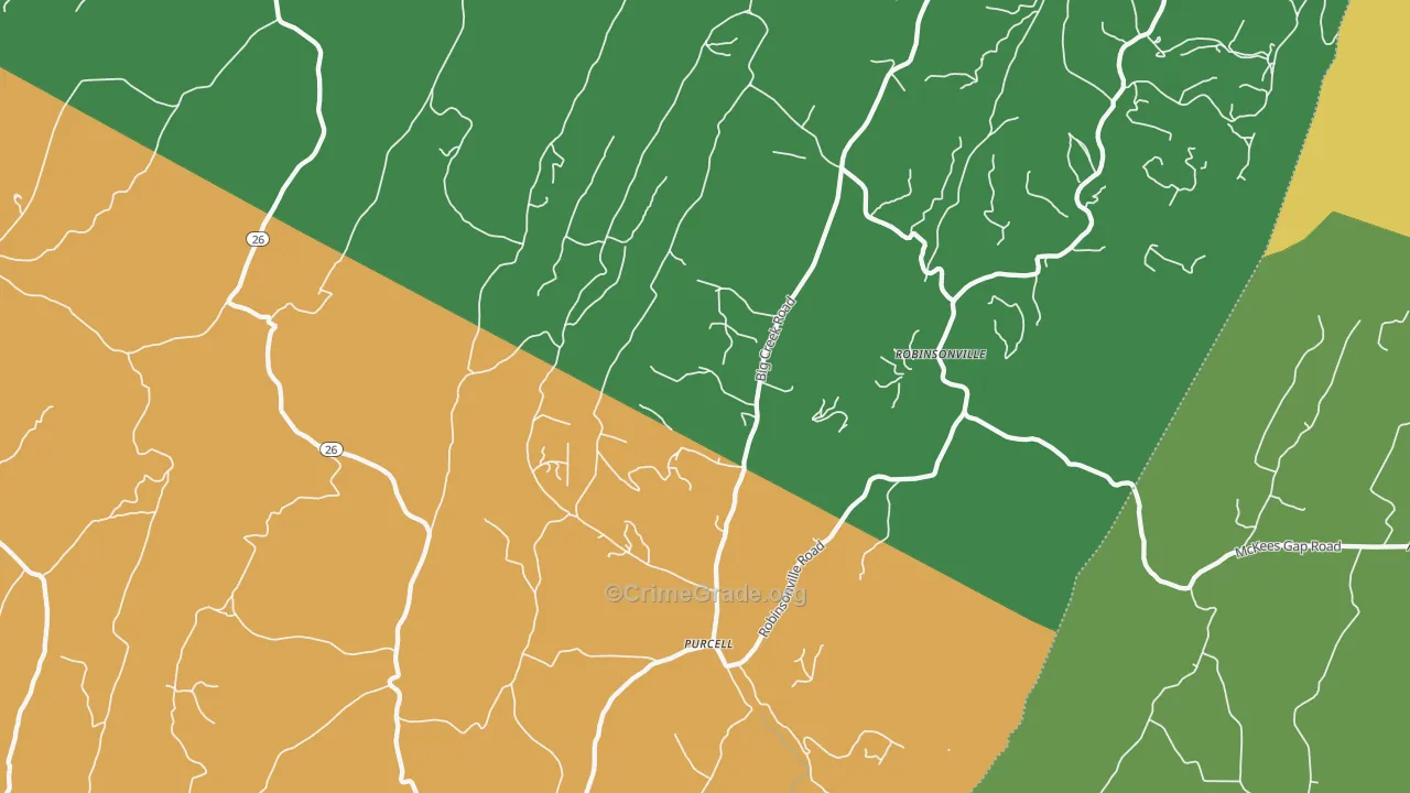 Purcell, PA Map of Drug-Related Crime Rates