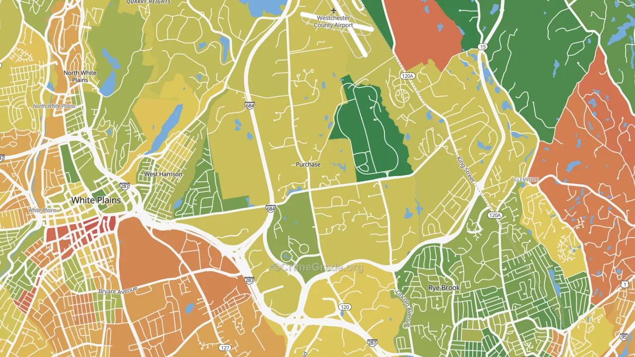 Purchase, NY Map of Drug-Related Crime Rates