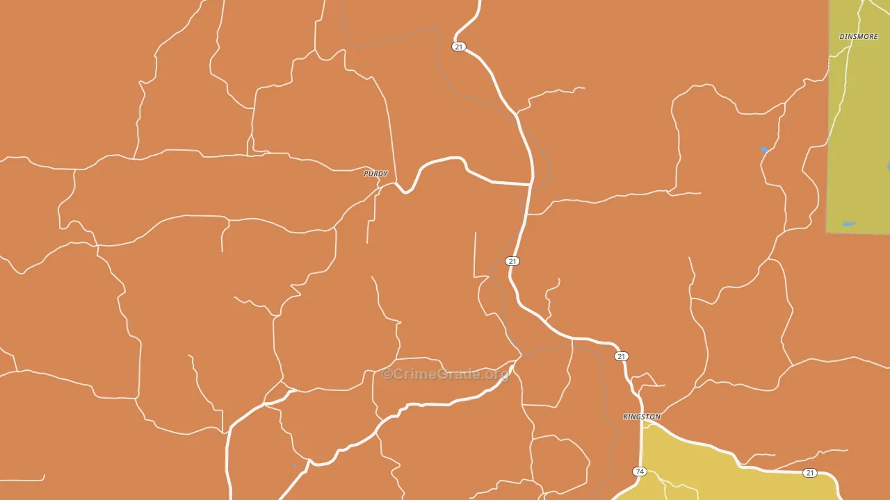 Purdy, AR Map of Drug-Related Crime Rates