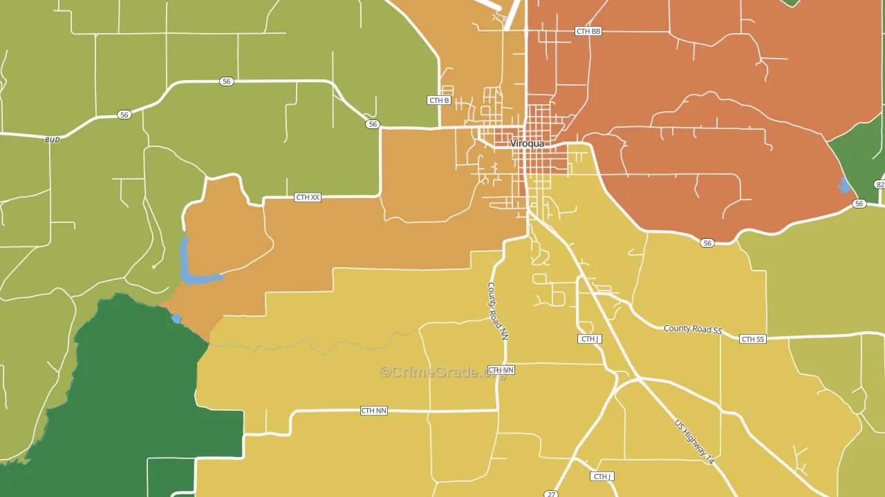 Purdy, WI Map of Drug-Related Crime Rates