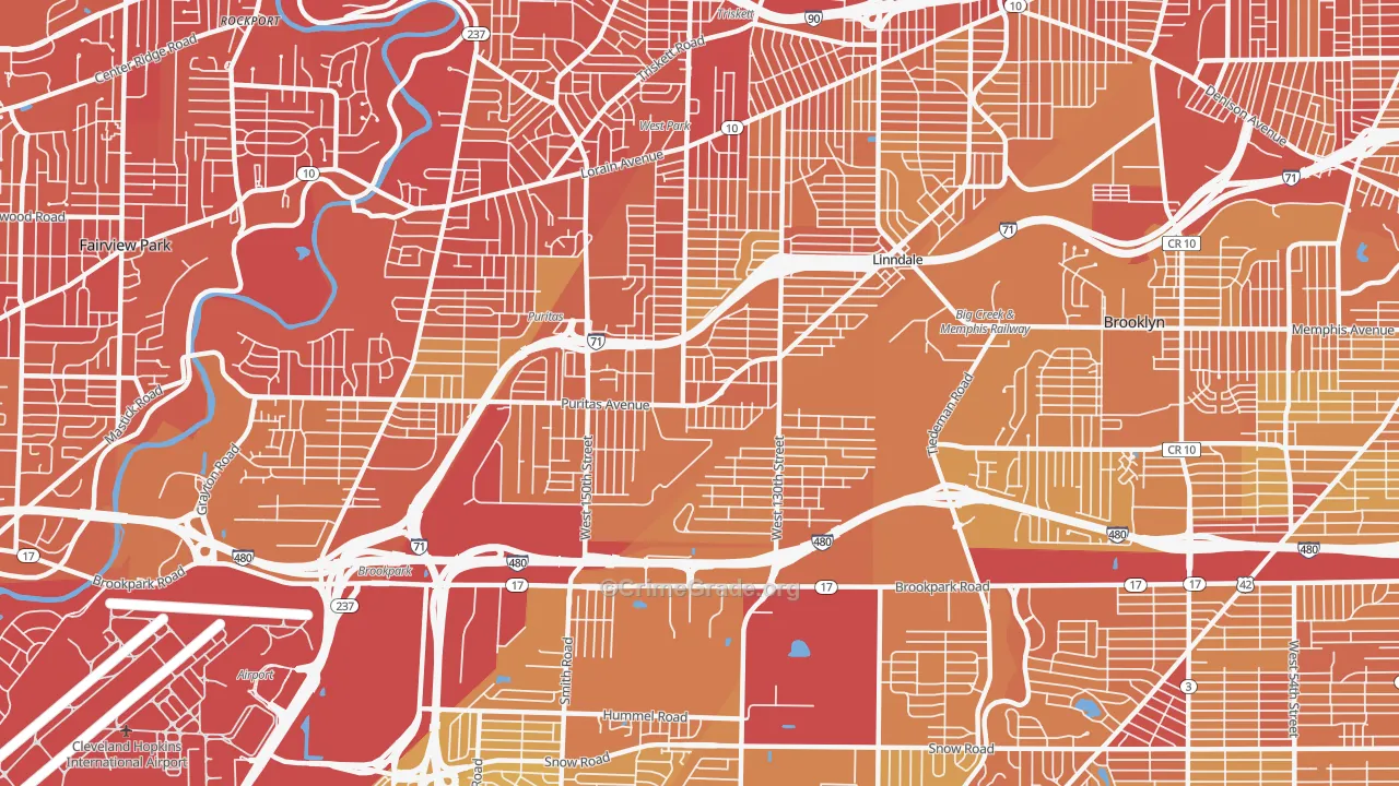Puritas Longmead, Cleveland, OH Map of Drug-Related Crime Rates