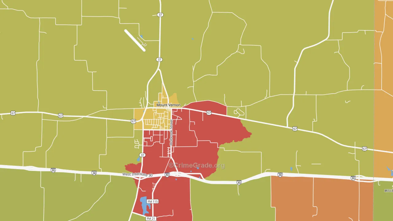 Purley, TX Map of Drug-Related Crime Rates