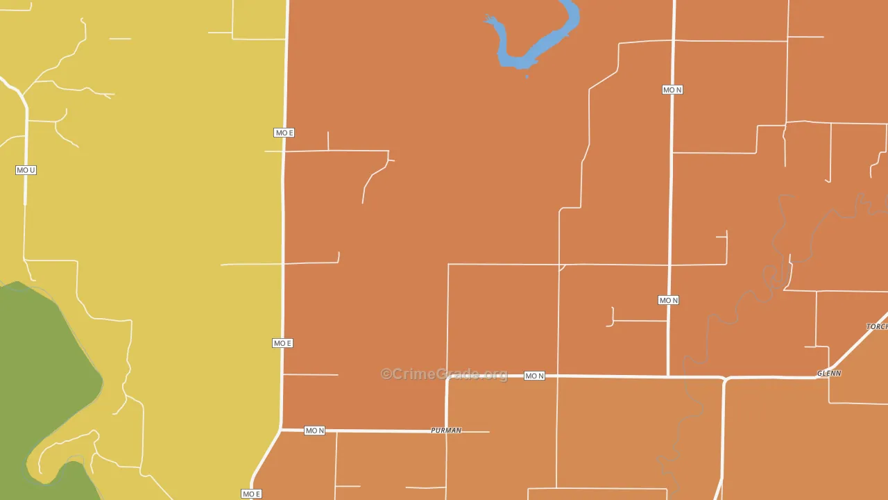 Purman, MO Map of Drug-Related Crime Rates